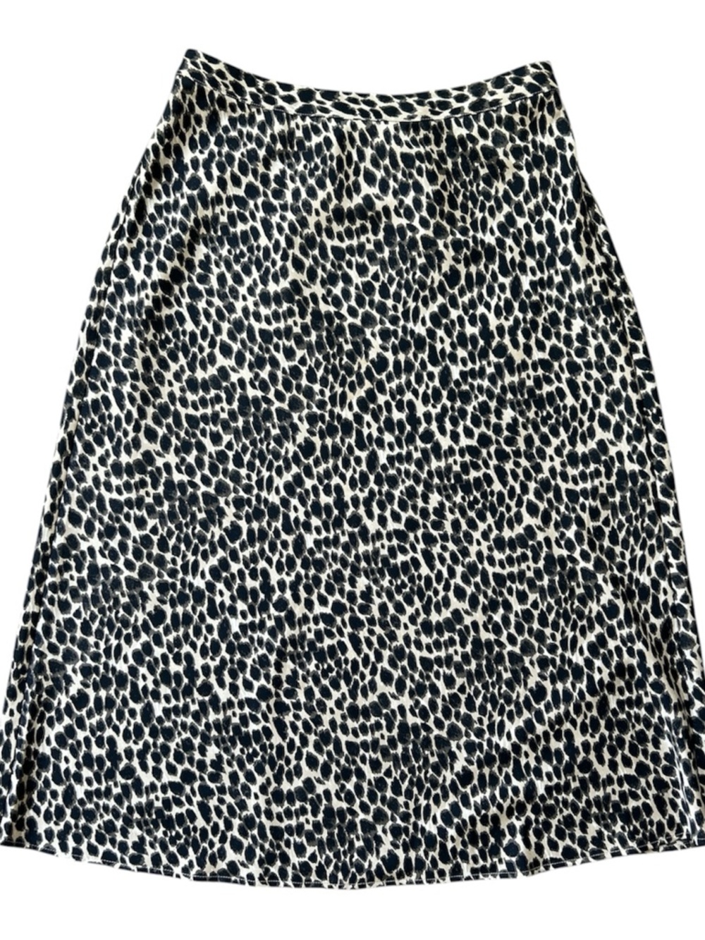 J Crew Leopard Print Skirt XS Elastic Waist Flowy Midi Women